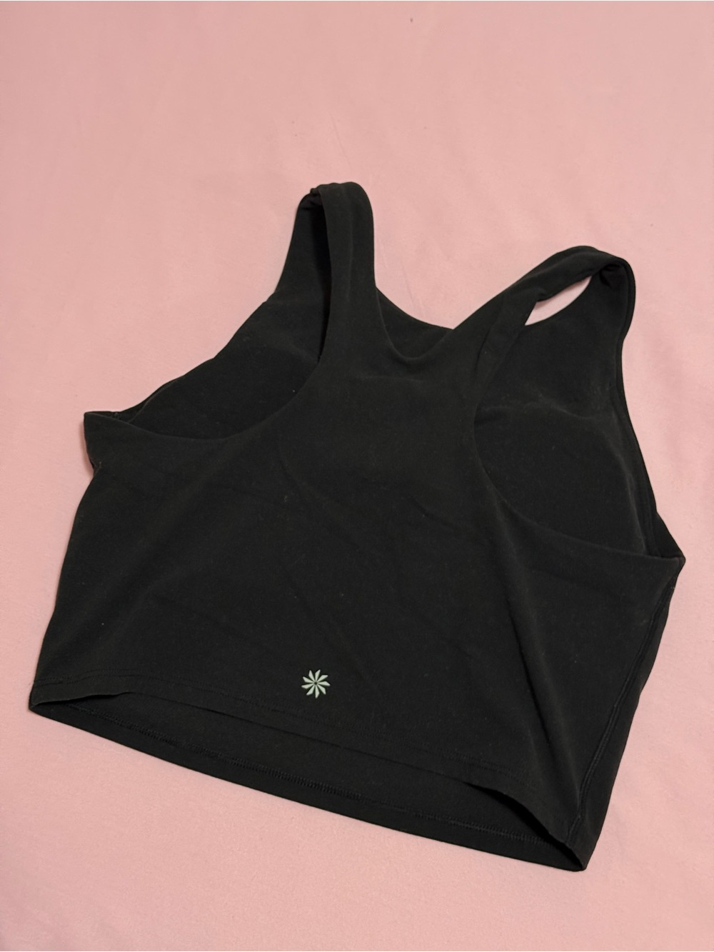 Athleta Women's Black Crop Tank Top / Sports Bra - Size Small - Fits A/B Cup - Picture 2 of 4